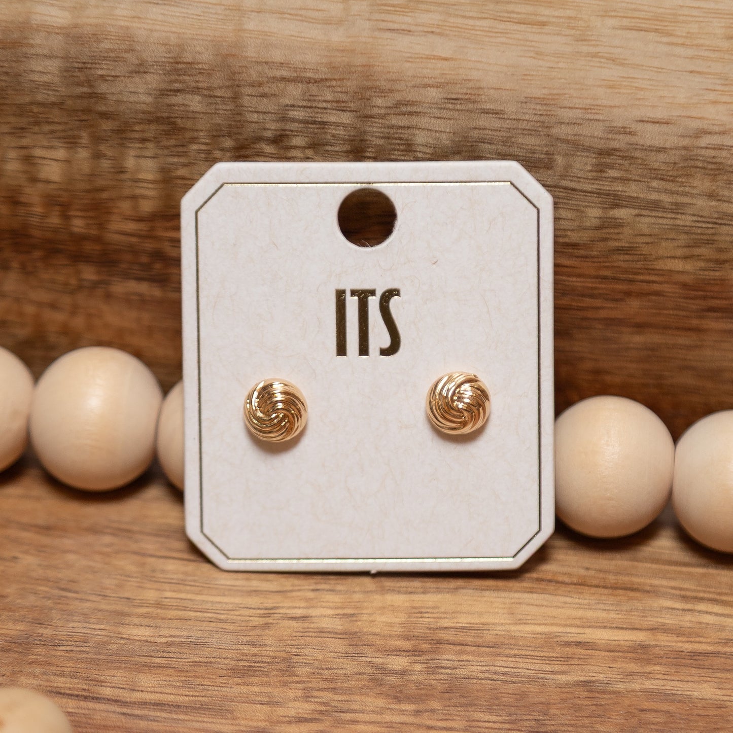 Golden Knot Stud Earrings | Textured Gold Everyday Stud Earrings