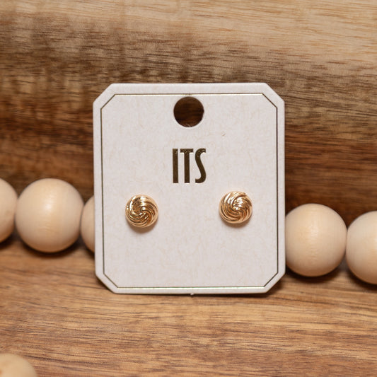 Golden Knot Stud Earrings | Textured Gold Everyday Stud Earrings