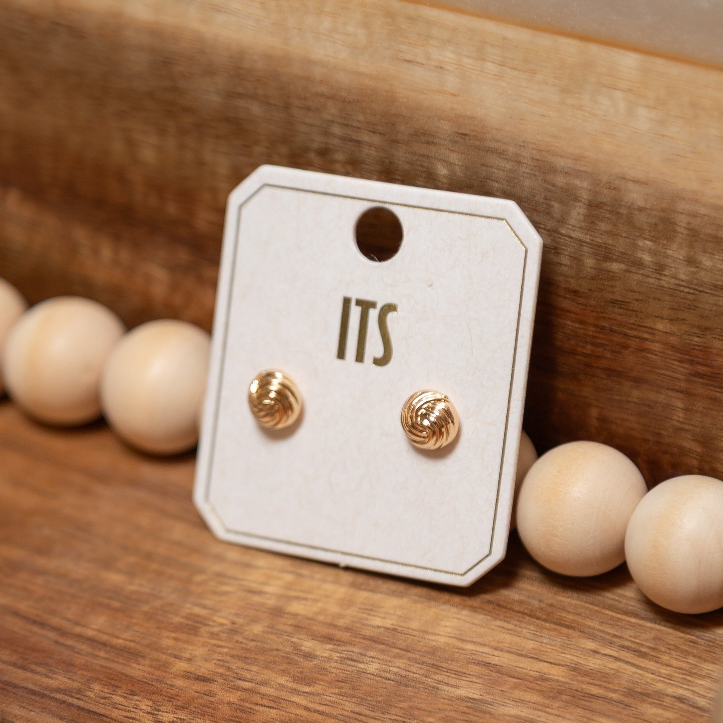 Golden Knot Stud Earrings | Textured Gold Everyday Stud Earrings