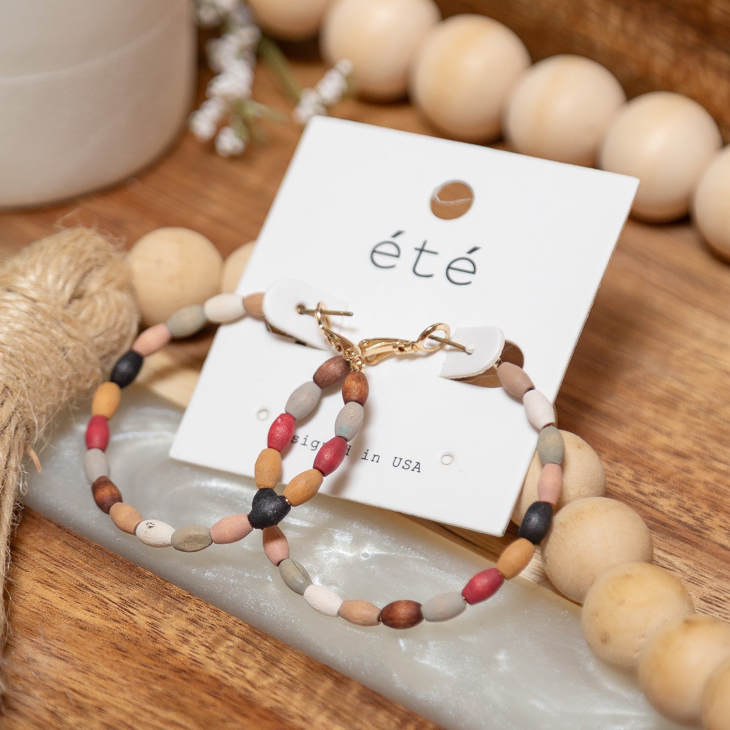 Desert Bloom Beaded Hoop Earrings | Soft Pastel or Desert Mix Boho Earrings