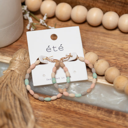 Desert Bloom Beaded Hoop Earrings | Soft Pastel or Desert Mix Boho Earrings