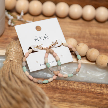 Desert Bloom Beaded Hoop Earrings | Soft Pastel or Desert Mix Boho Earrings