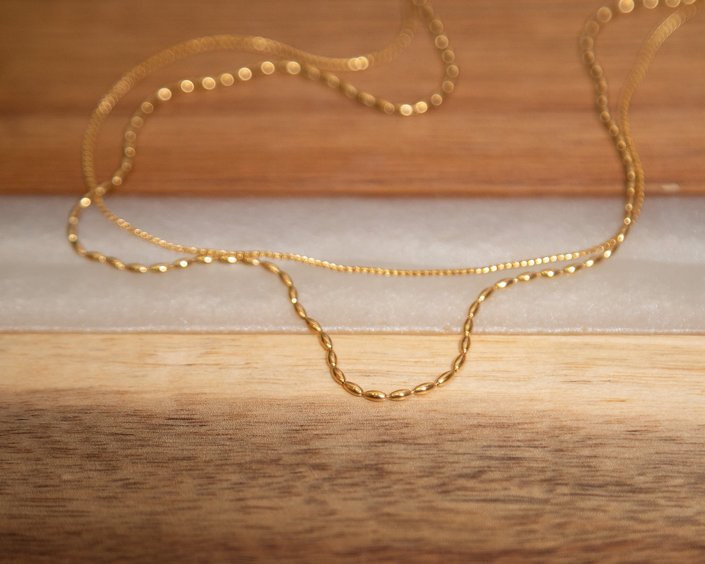 ✨ Golden Hour Chain – Dainty Layering Necklace