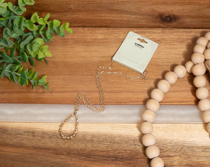 ✨ Golden Loop Dreams – Long Teardrop Pendant Necklace
