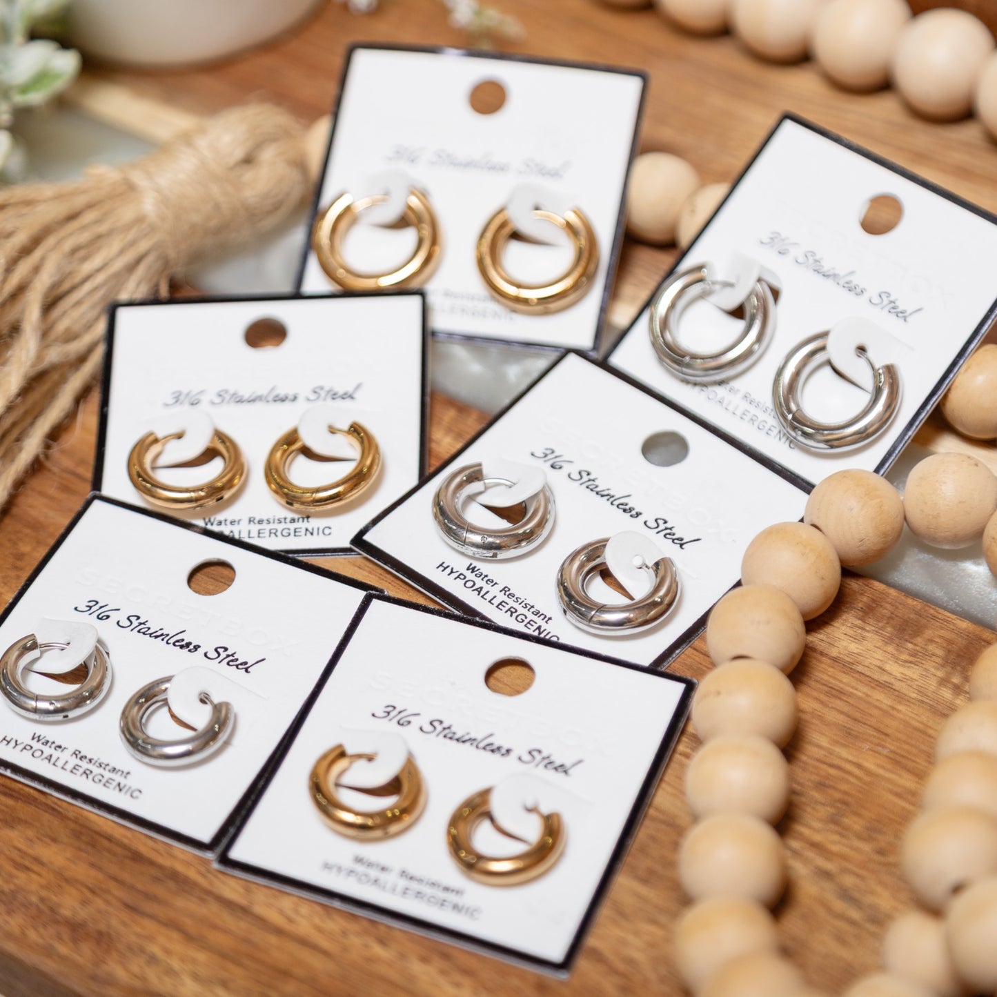 Everyday Shine Stainless Steel Hoop Earrings | Gold or Silver Hypoallergenic Hoops