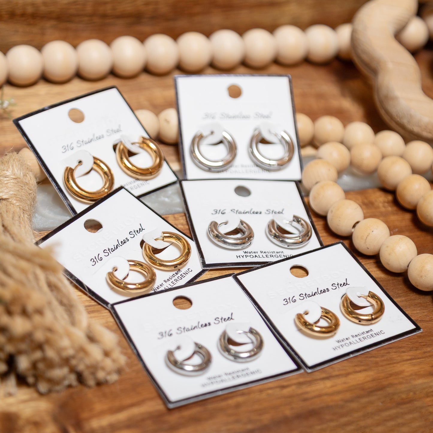 Everyday Shine Stainless Steel Hoop Earrings | Gold or Silver Hypoallergenic Hoops