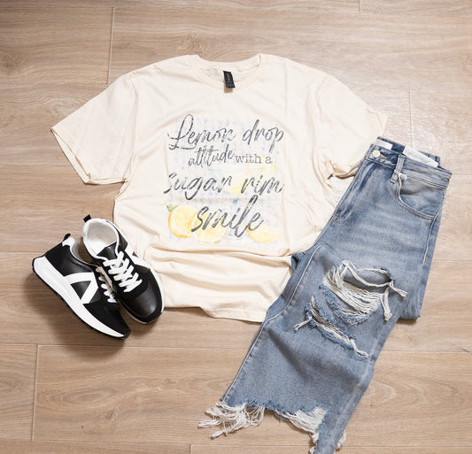 Lemon Drop Attitude Graphic Tee – Sugar Rim Smile Vibes