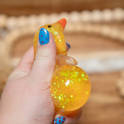 Glitter Duck Squishy Toy | Assorted Sparkle Sensory Fidget Toy