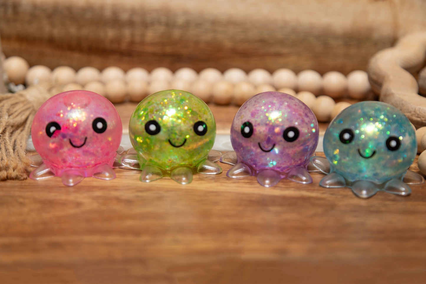 Assorted Glitter Octopus Squishy Toy | Cute Mini Sensory Fidget Toy
