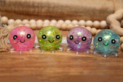 Assorted Glitter Octopus Squishy Toy | Cute Mini Sensory Fidget Toy