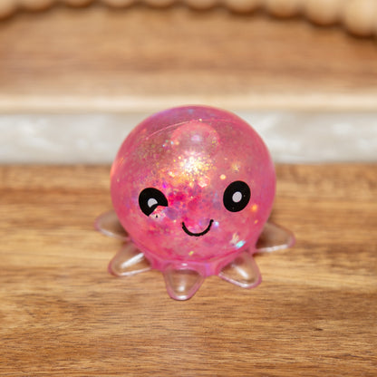 Assorted Glitter Octopus Squishy Toy | Cute Mini Sensory Fidget Toy