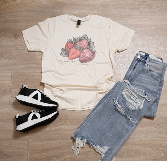 Feeling Berry Good Strawberry Graphic Tee – Cute Summer Fruit Shirt