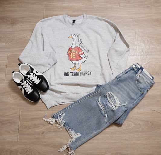 Big Team Energy Goose Crewneck – Game Day Sweatshirt