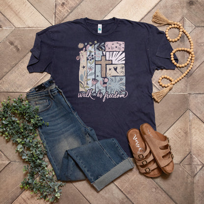 Walk in Freedom Graphic Tee | Christian Faith T-Shirt