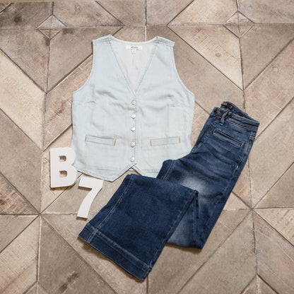 Zenana Denim Vest – Sleeveless Washed Denim