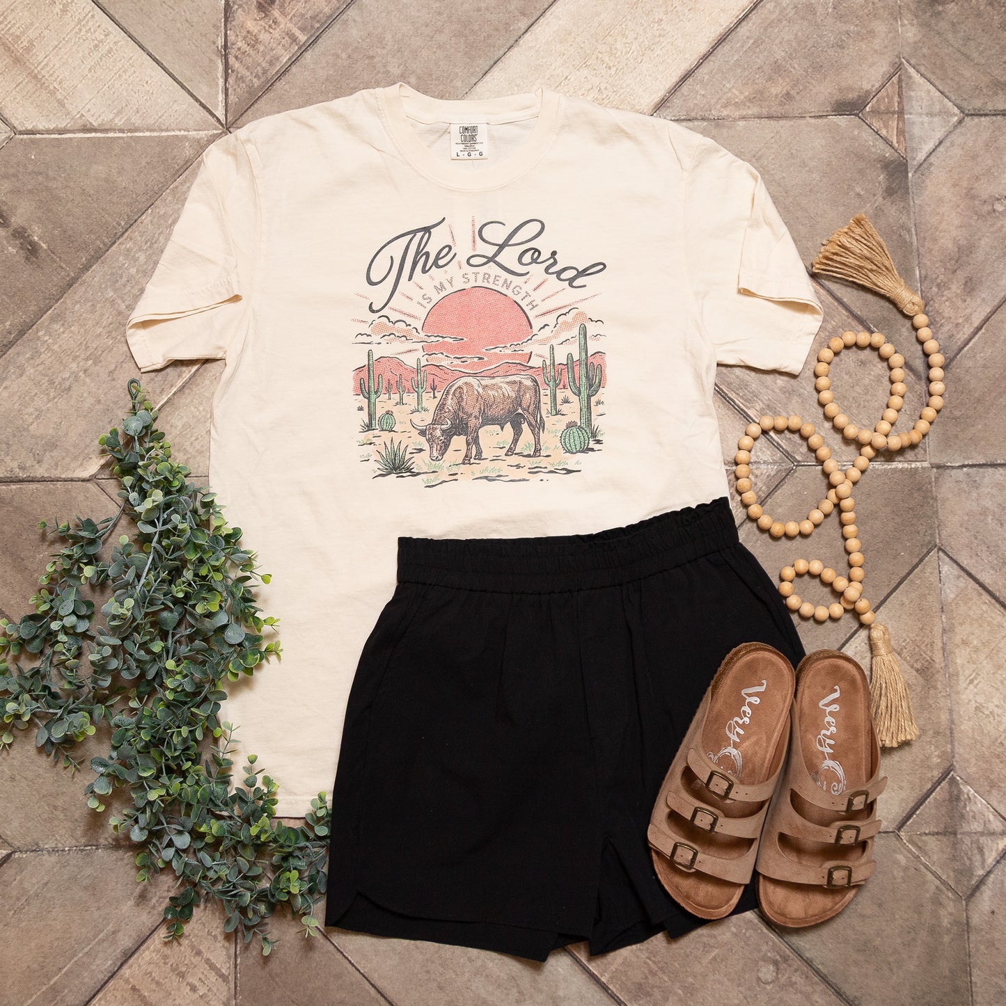 The Lord Is My Strength Graphic Tee | Christian Western Faith T-Shirt