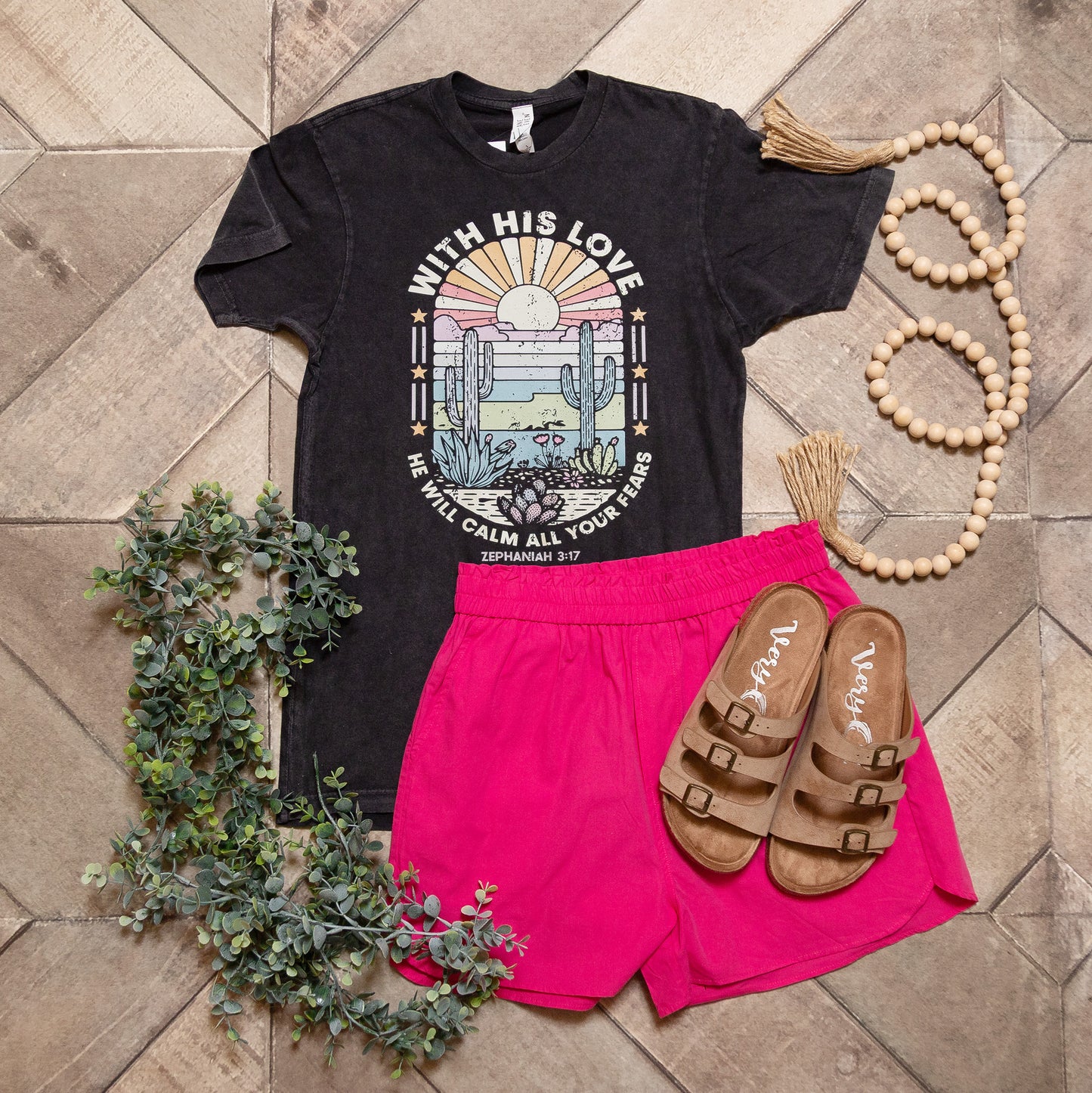 With His Love He Will Calm All Your Fears Graphic Tee | Christian Faith T-Shirt