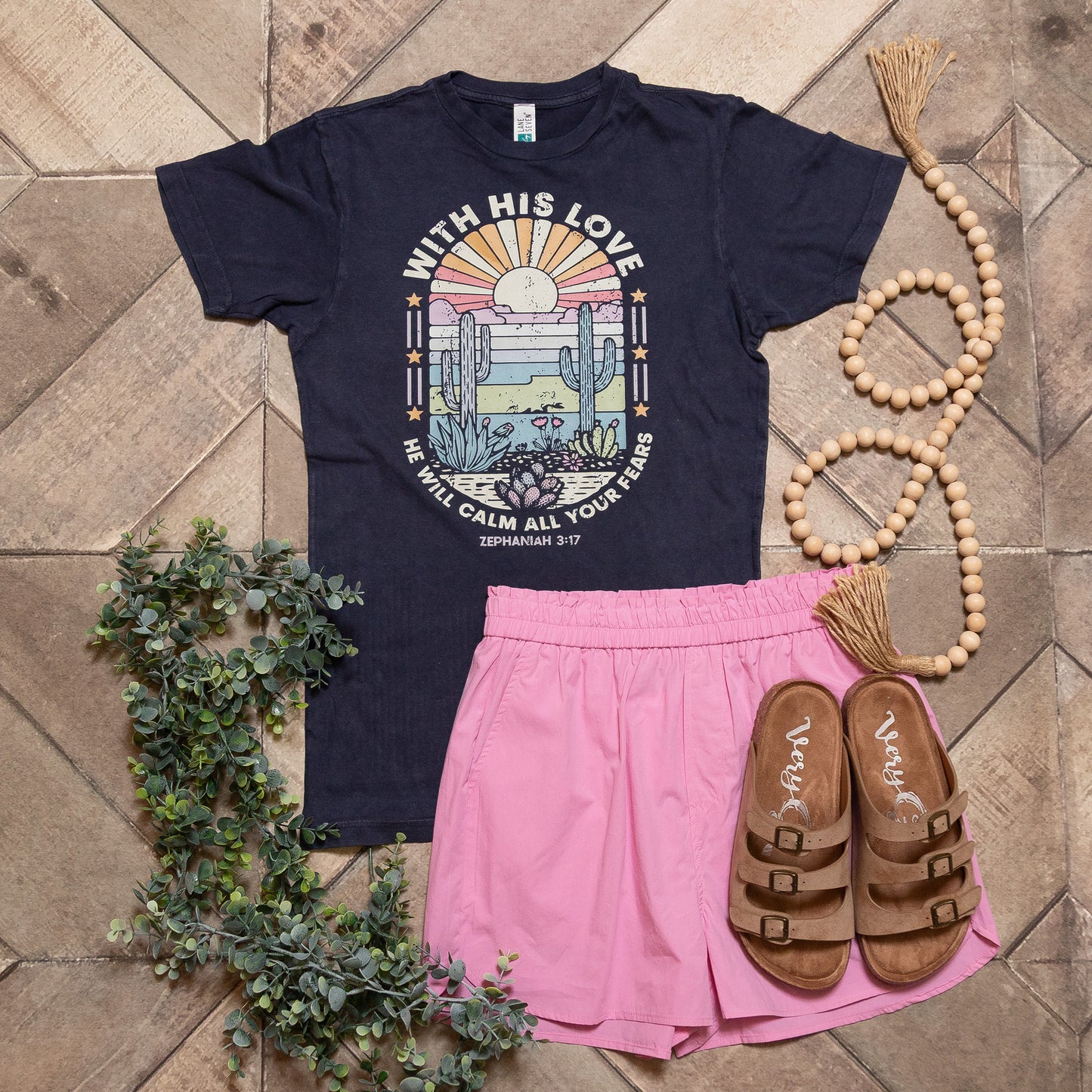 With His Love He Will Calm All Your Fears Graphic Tee | Christian Faith T-Shirt