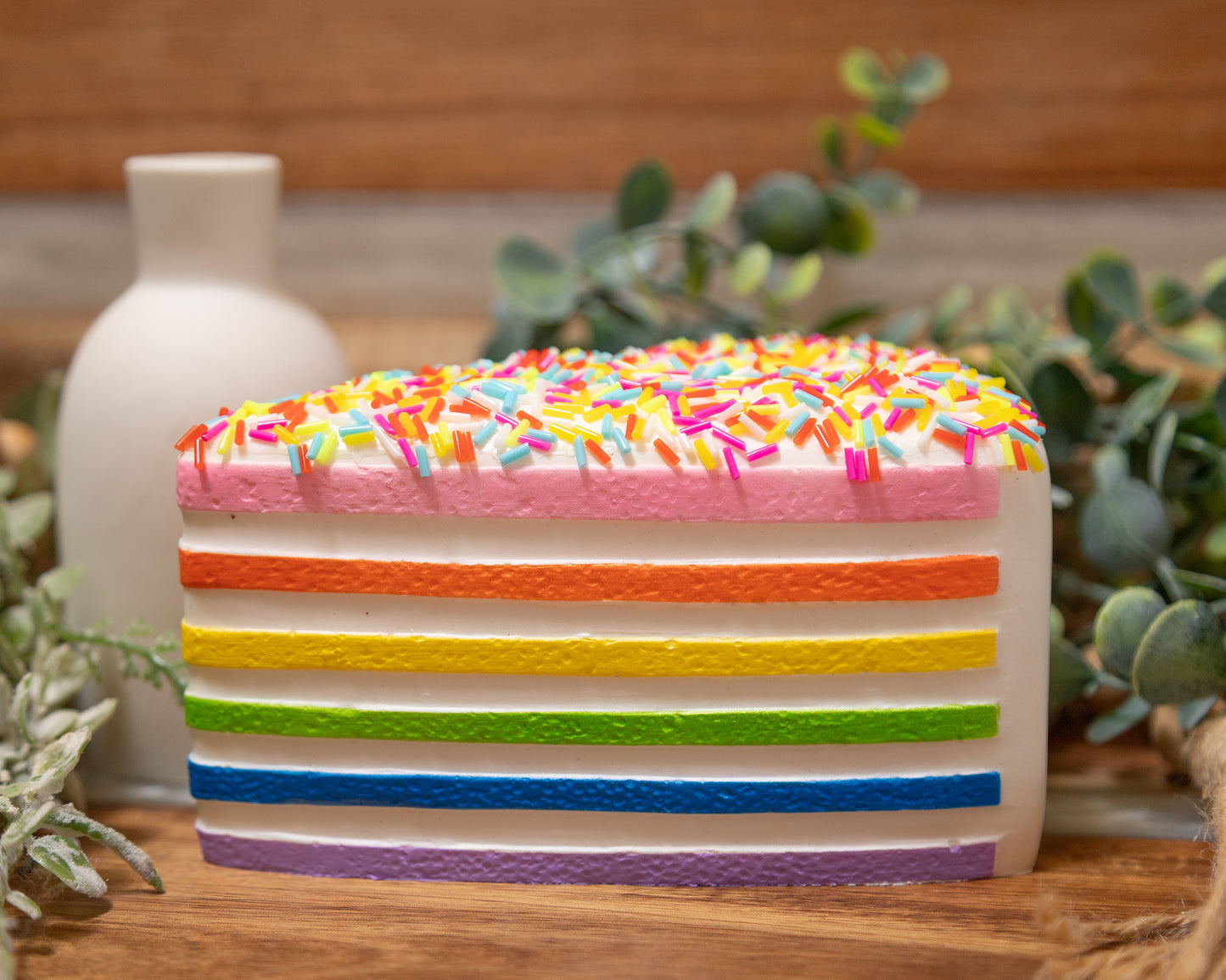 Sprinkled Cake Slice Foam Squishy | Cute Dessert Sensory Toy