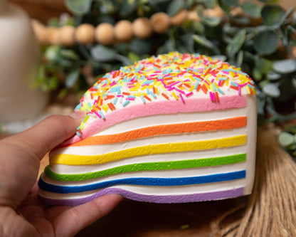 Sprinkled Cake Slice Foam Squishy | Cute Dessert Sensory Toy