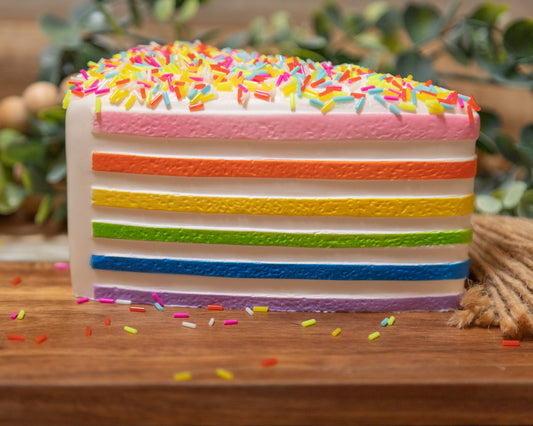Sprinkled Cake Slice Foam Squishy | Cute Dessert Sensory Toy