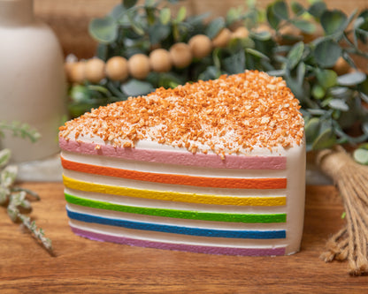 Sprinkled Cake Slice Foam Squishy | Cute Dessert Sensory Toy