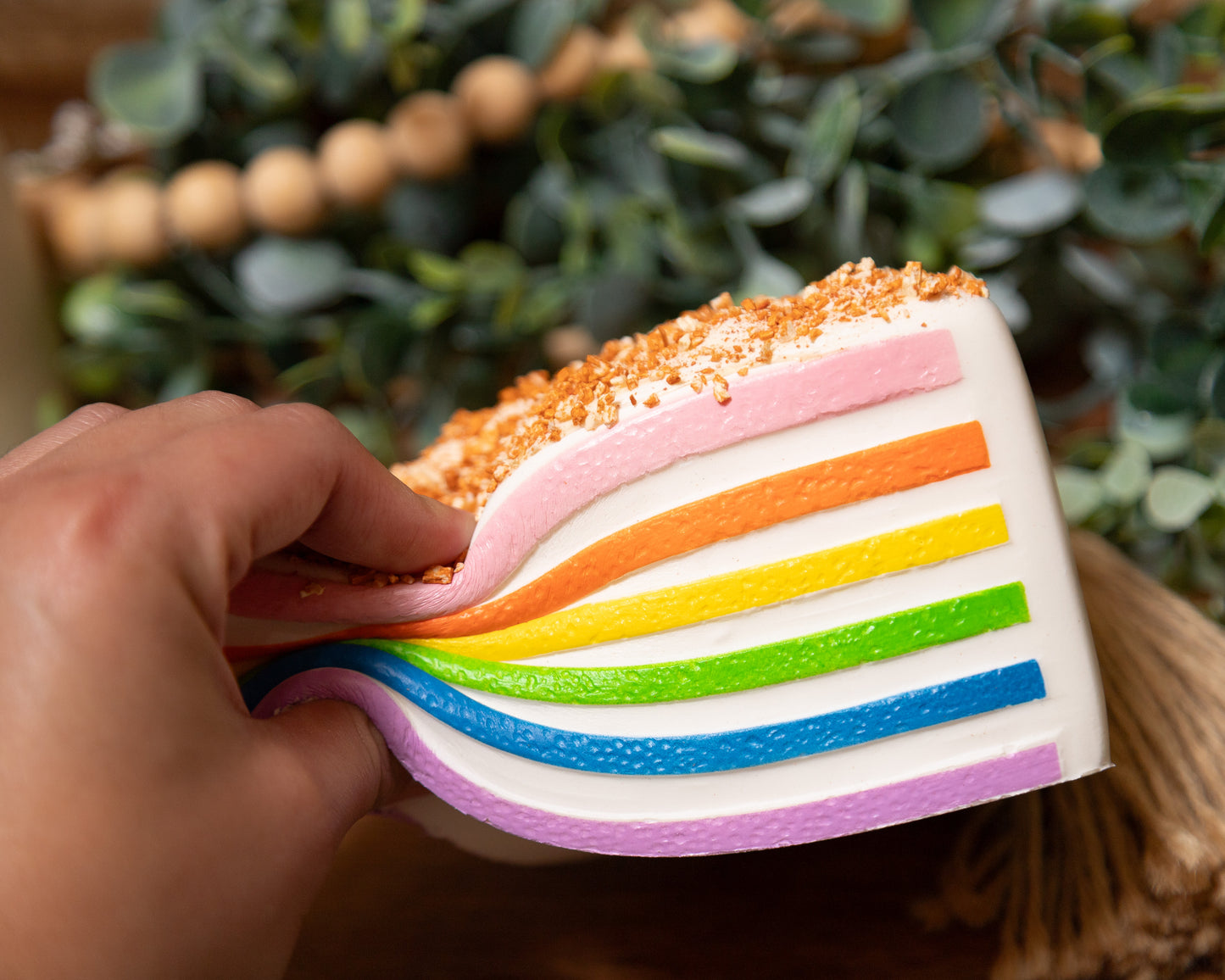 Sprinkled Cake Slice Foam Squishy | Cute Dessert Sensory Toy