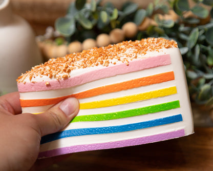 Sprinkled Cake Slice Foam Squishy | Cute Dessert Sensory Toy