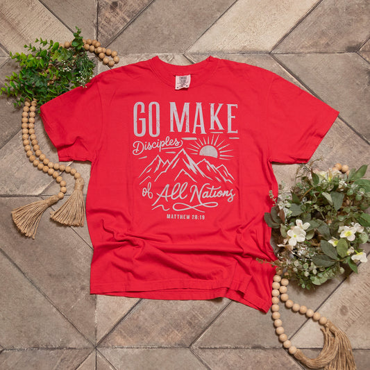 Go Make Disciples Comfort Colors Tee | Matthew 28:19 Christian Graphic Shirt