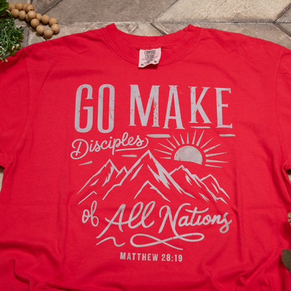Go Make Disciples Comfort Colors Tee | Matthew 28:19 Christian Graphic Shirt