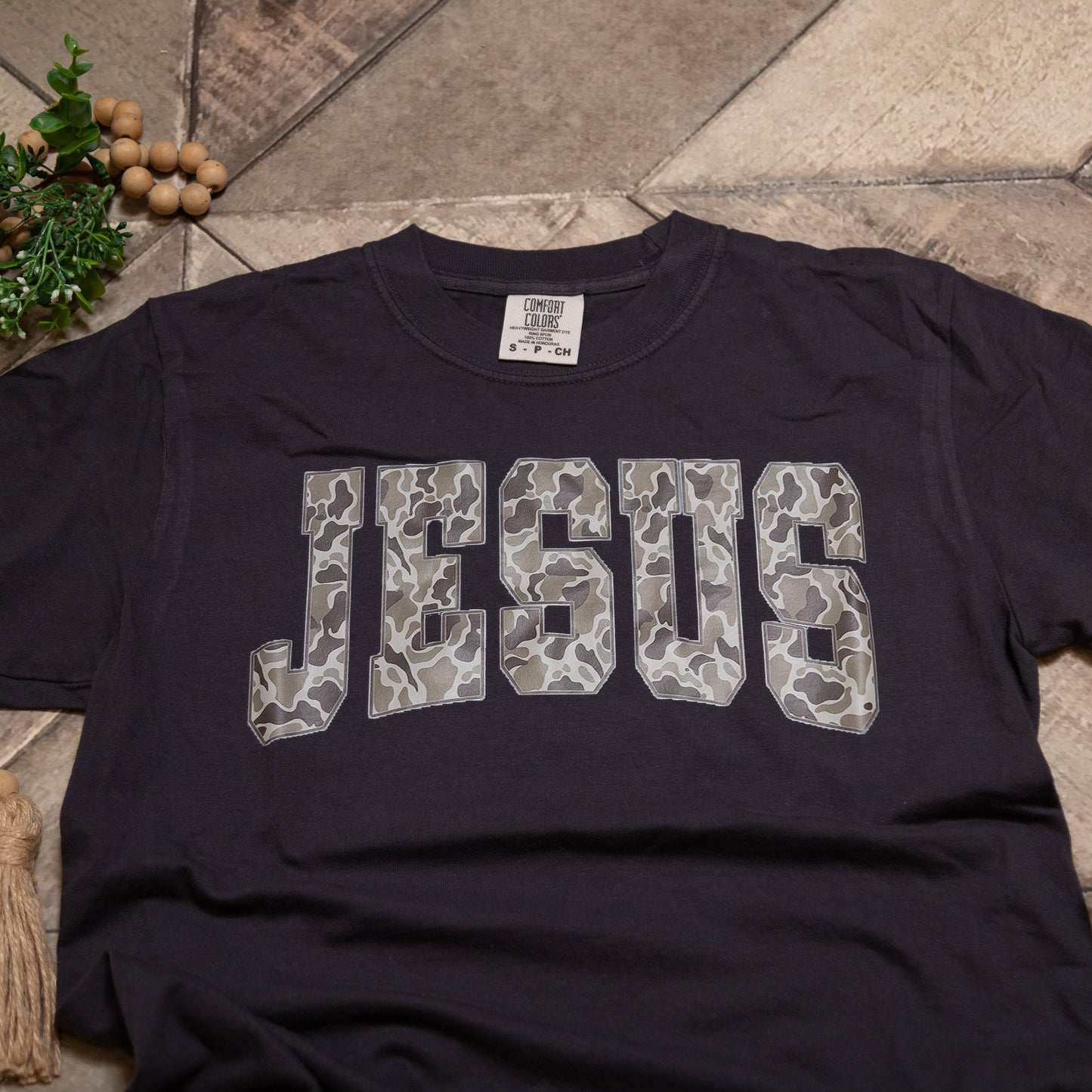 Camo Jesus Graphic Tee | Comfort Colors Faith Shirt