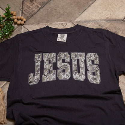 Camo Jesus Graphic Tee | Comfort Colors Faith Shirt
