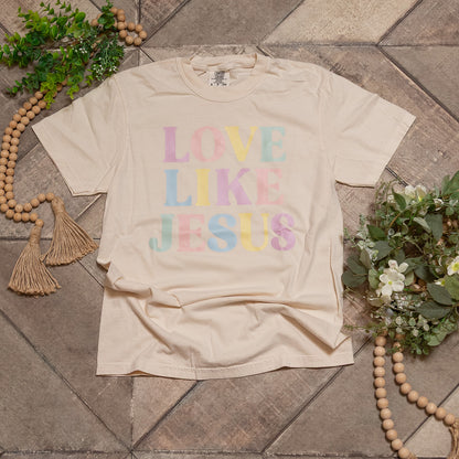 Love Like Jesus Graphic Tee | Pastel Christian Shirt