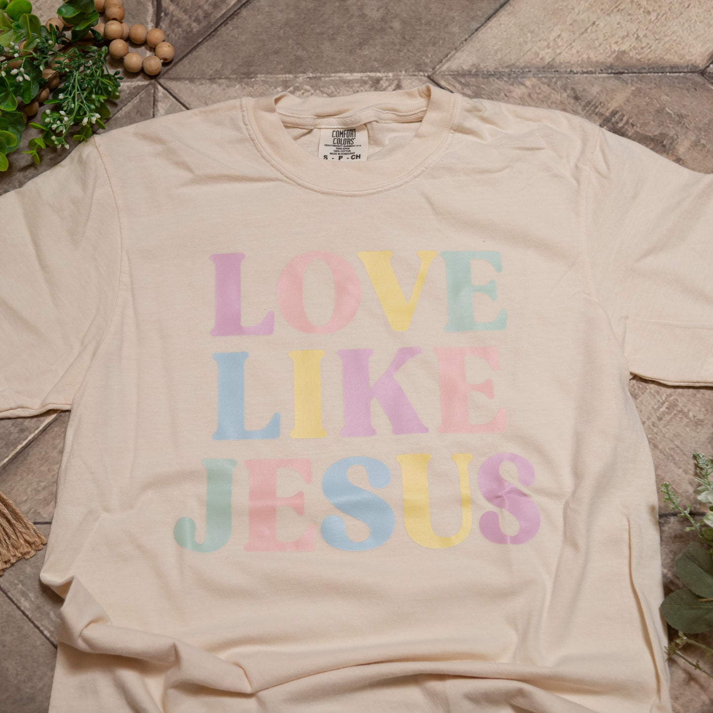 Love Like Jesus Graphic Tee | Pastel Christian Shirt