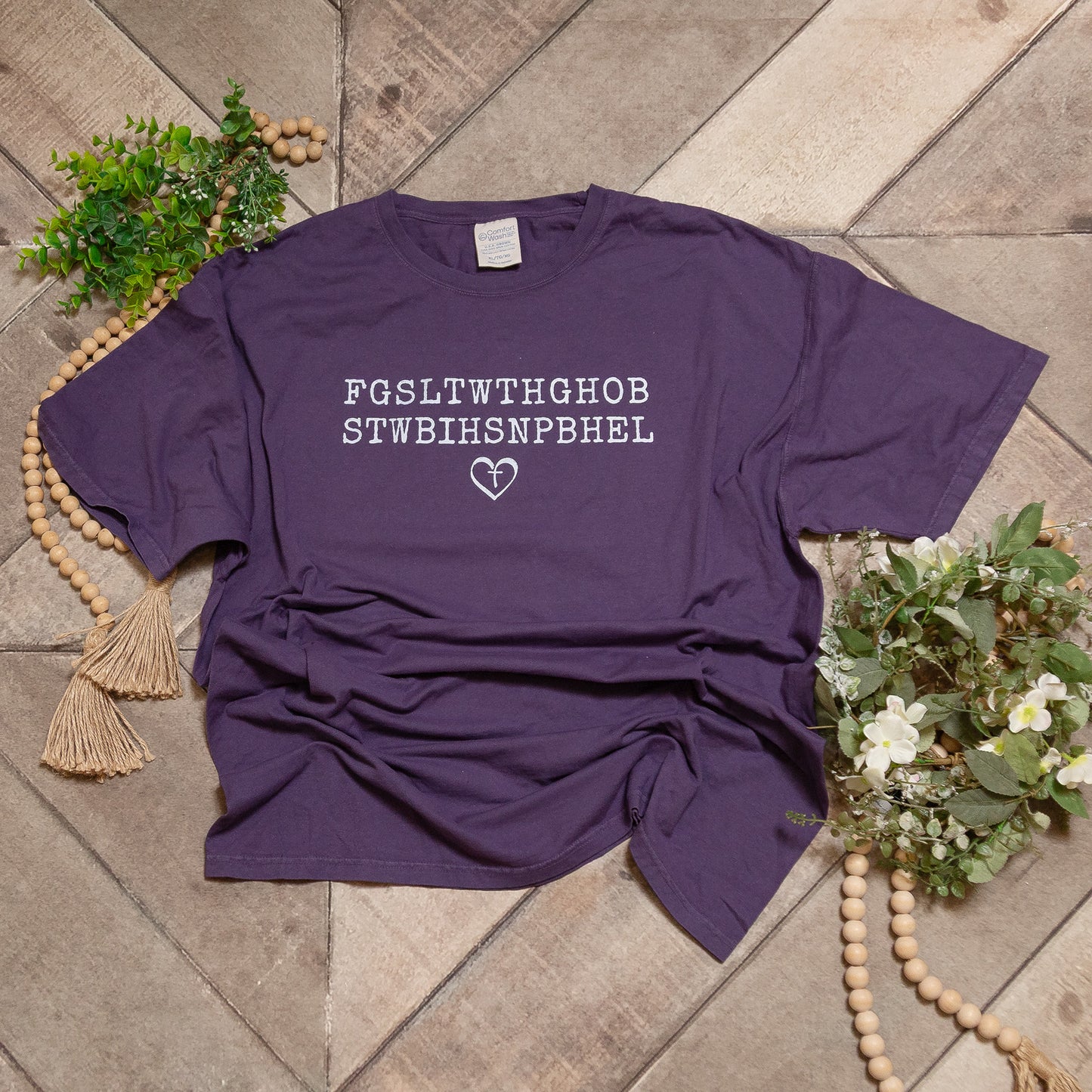John 3:16 Initials Graphic Tee | Comfort Colors Faith Shirt
