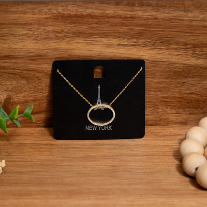 Eternal Glow Circle Pendant Necklace – Gold with Cubic Zirconia