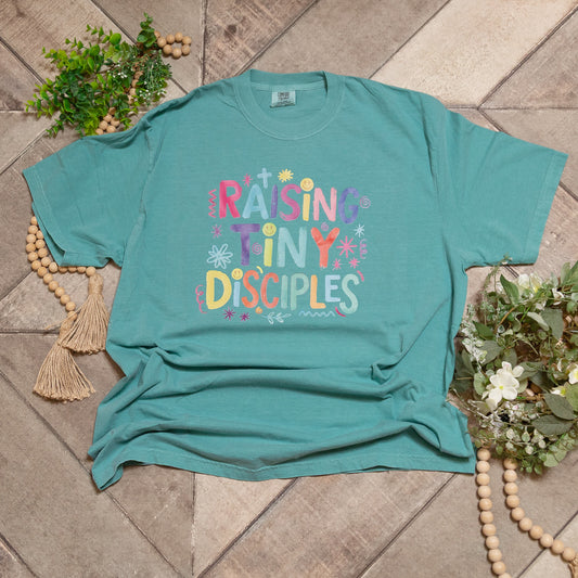 Raising Tiny Disciples Graphic Tee | Christian Teacher & Mama Shirt