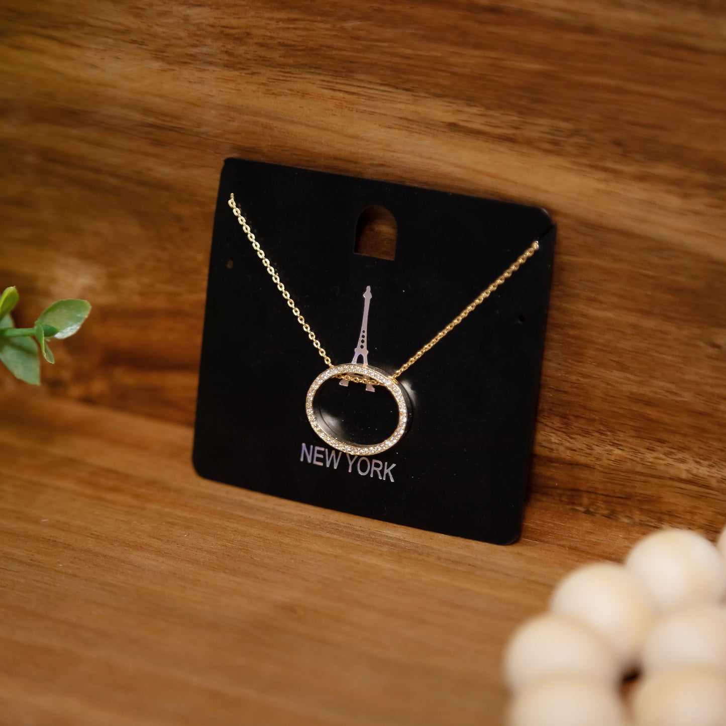 Eternal Glow Circle Pendant Necklace – Gold with Cubic Zirconia