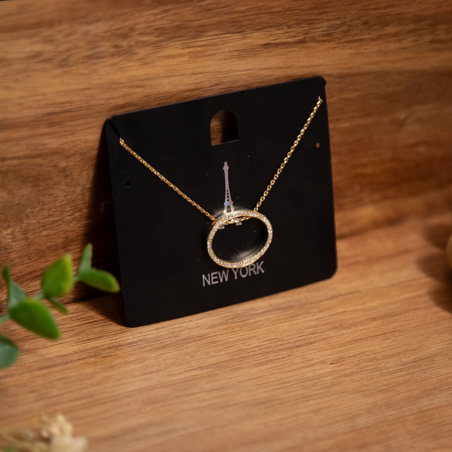 Eternal Glow Circle Pendant Necklace – Gold with Cubic Zirconia