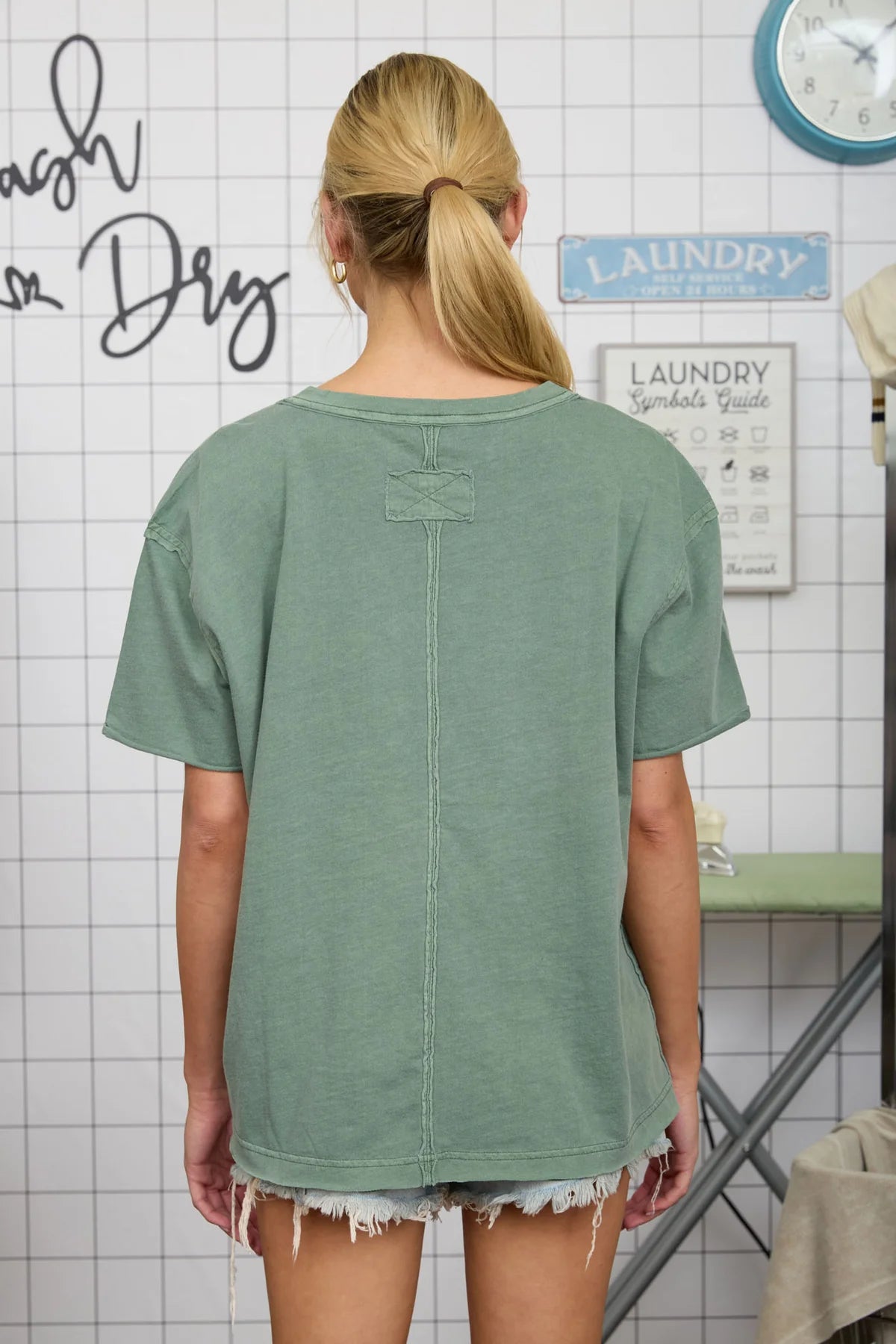 Laid Back Luxe Acid Wash Tee – V Neck Relaxed Fit Cotton Top