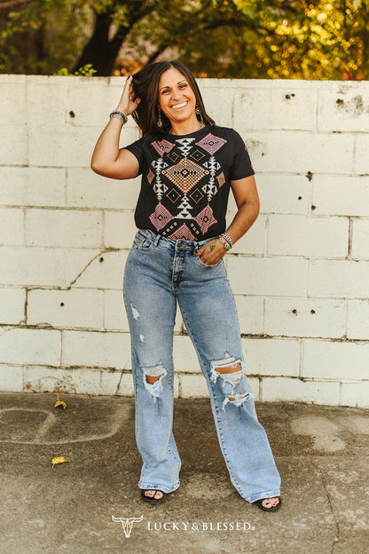 ✨ Light Stone Wash Distressed High Rise Trouser Jeans – 33.5” Inseam ✨