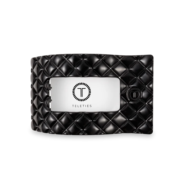 TELETIES Medium Flat Rectangle Hair Clip – No-Snag Hold for All-Day Comfort