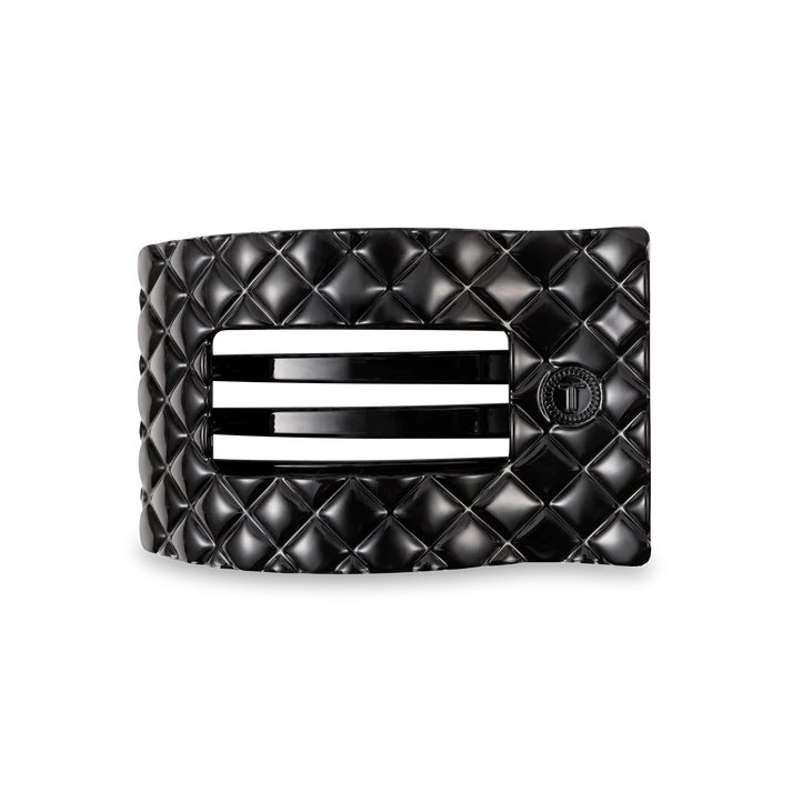TELETIES Medium Flat Rectangle Hair Clip – No-Snag Hold for All-Day Comfort