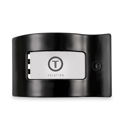 “TELETIES large flat rectangle clip for thick hair”

“No-snag hair clip with strong hold for long hair”

“Flat-back comfortable claw clip by TELETIES”

