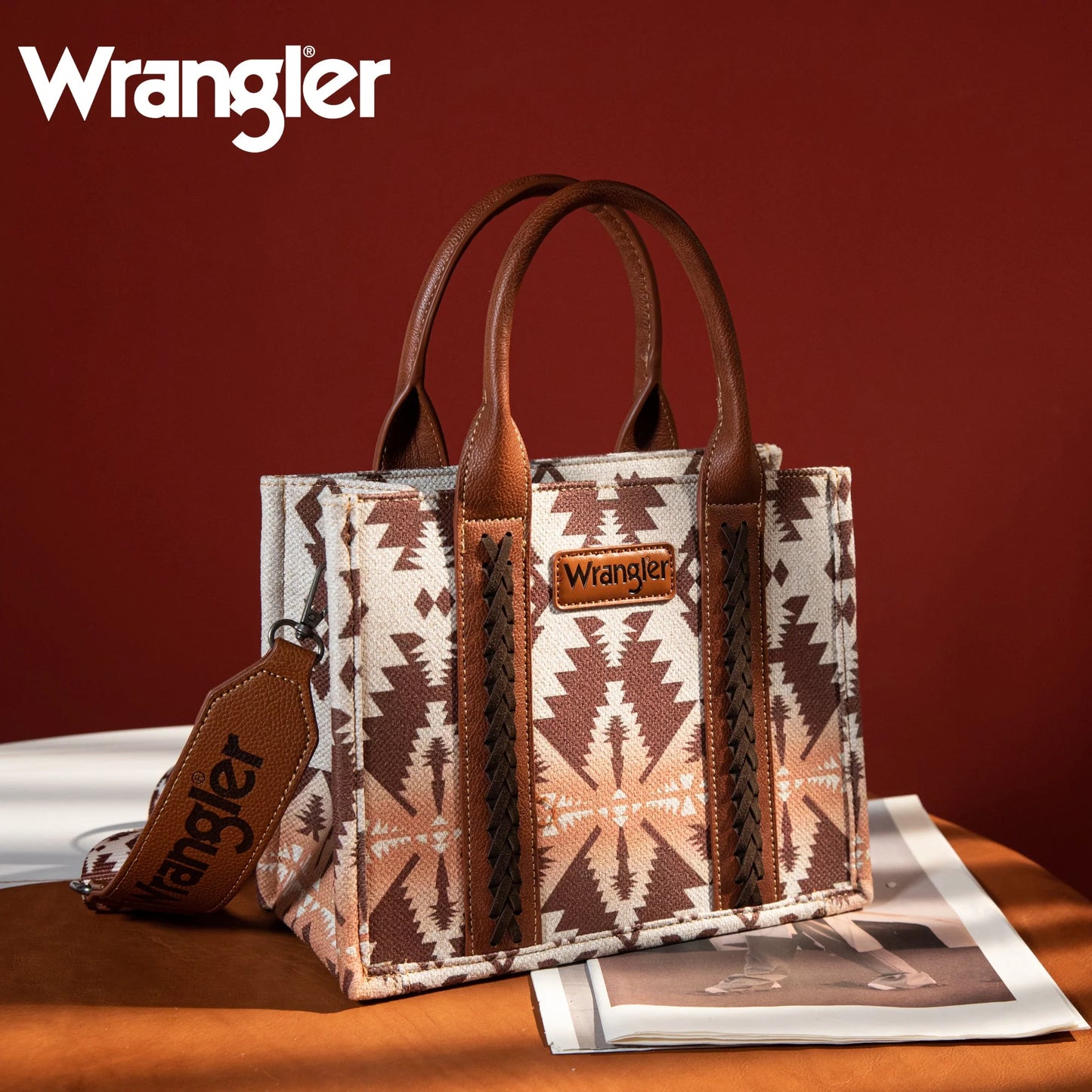 Wrangler Southwestern Print Small Canvas Tote/Crossbody