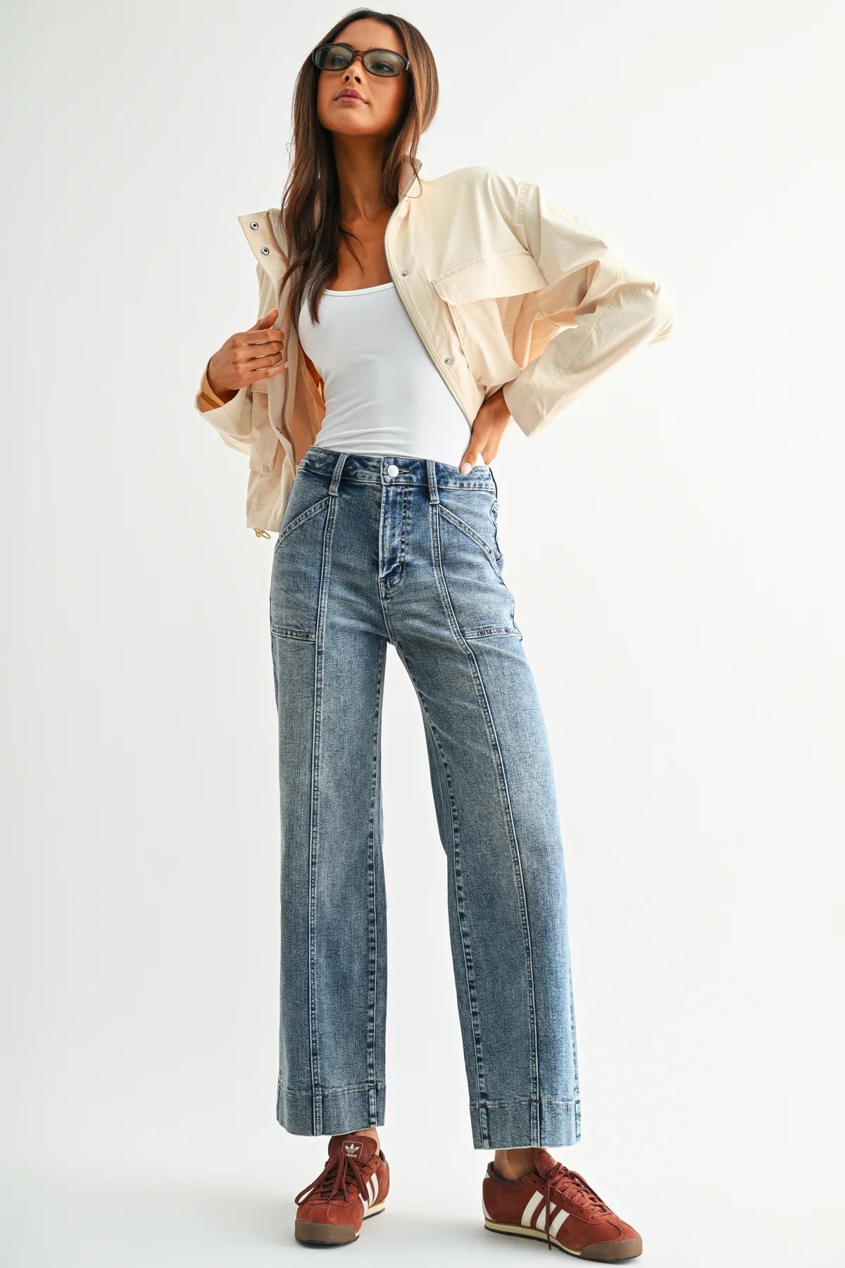 Mica Seamline Trouser Jeans | High-Rise Wide Ankle Denim
