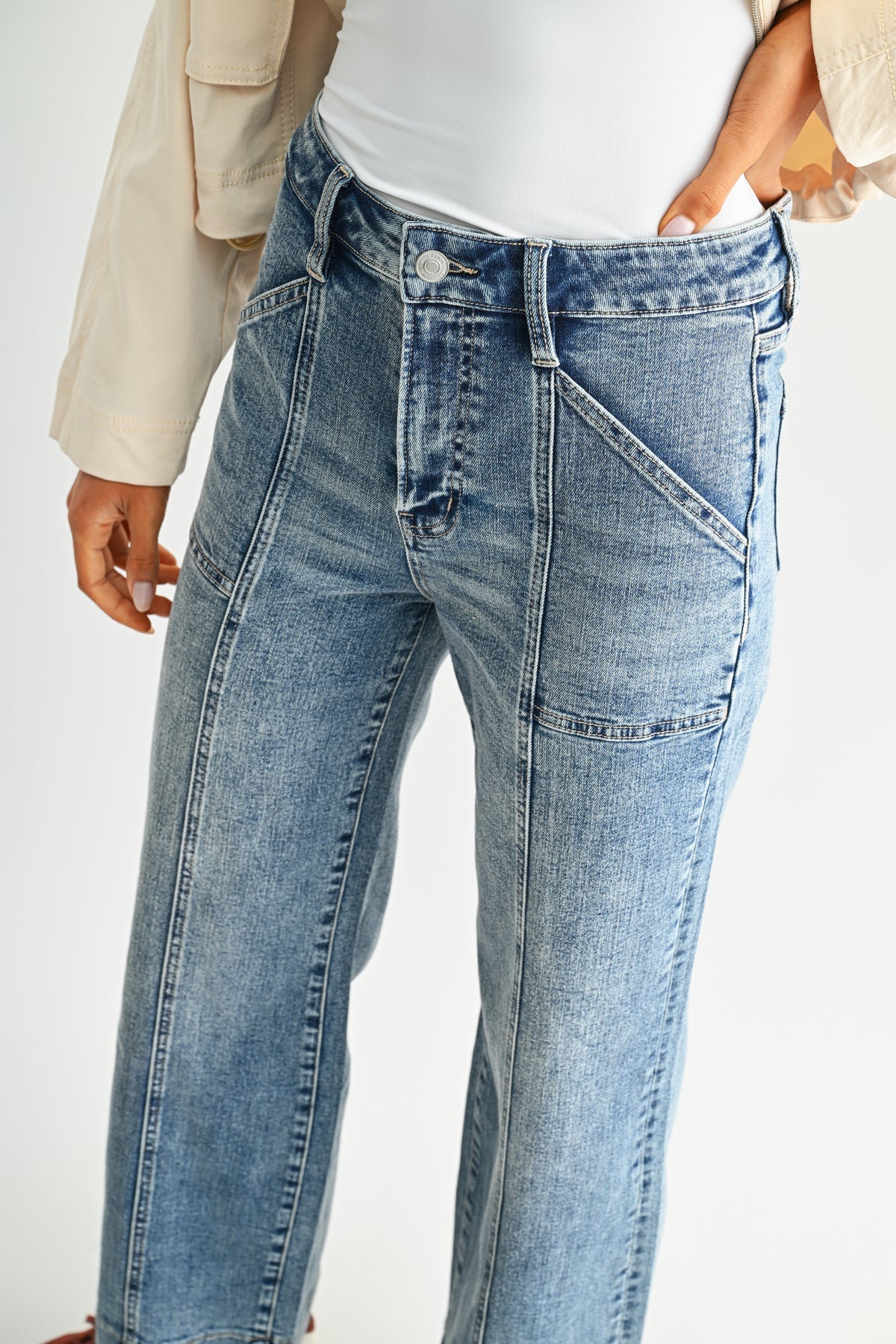 Mica Seamline Trouser Jeans | High-Rise Wide Ankle Denim