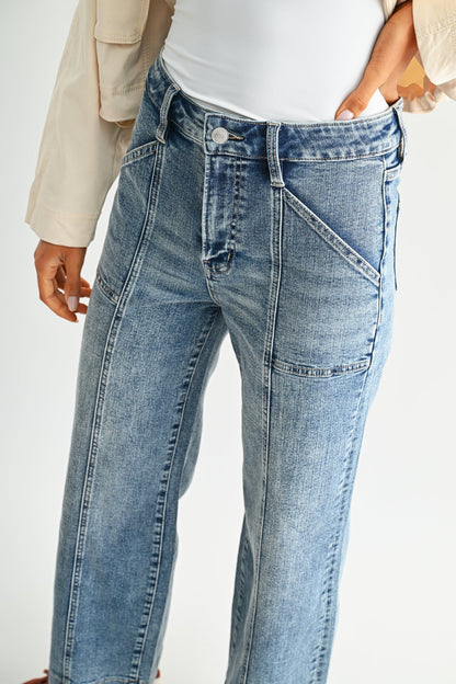 Mica Seamline Trouser Jeans | High-Rise Wide Ankle Denim