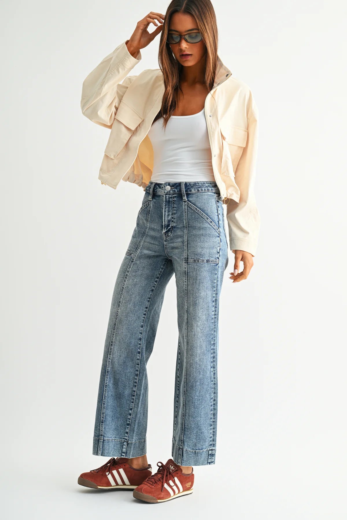 Mica Seamline Trouser Jeans | High-Rise Wide Ankle Denim