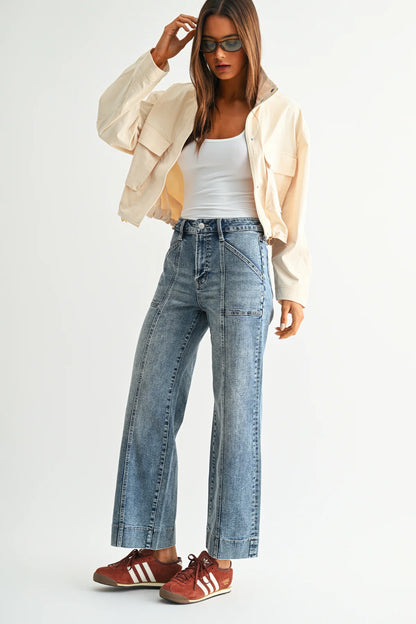 Mica Seamline Trouser Jeans | High-Rise Wide Ankle Denim